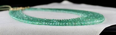 Certified Natural Emerald Beads Necklace 497 Ct Colombian Mines Round 7 L