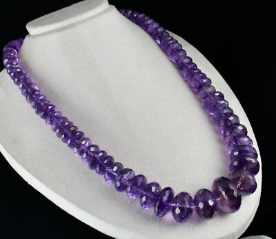 Certified Natural Amethyst 1901 Ct Faceted Round Gemstone Unique Necklace
