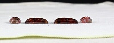 Certified Rare Colour Natural Tourmaline 59.66ct Carved 4pcs Gemstone Earring