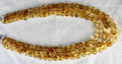 Certified Natural Citrine Heart Beads 552ct Yellow Gemstone Vintage Necklace