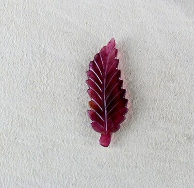 Natural Pink Tourmaline Carved Leaf Gemstone 14.63ct For Pendant Design