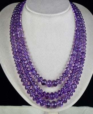 Certified 14mm Natural Amethyst 1039ct Round Beads Fashion Necklace For Women