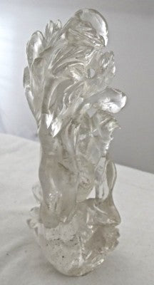Spiritual Natural Quartz Lord Krishna Gemstone Statue 1190 Ct Rock Crystal