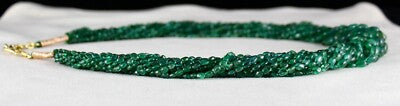 Certified Natural Emerald Bead Cabochon 486 Ct Gemstone Necklace For Women