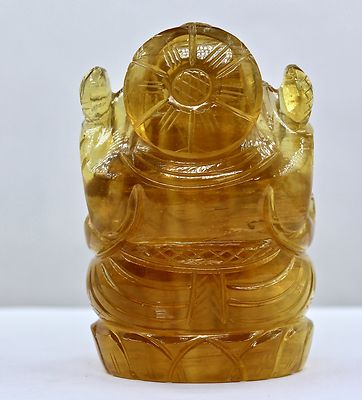 Brown Fluorite Gemstone 1930ct 3.25" Lord Ganesha Statue For Decor