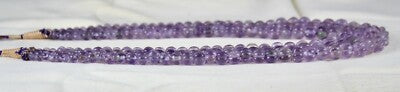 Antique Natural Amethyst Carved Melon Beads Necklace 583ct Gemstone 3 Line
