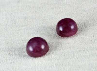 Certified Natural Ruby Round Cabochon Pair Gemstone 19.90 Ct Earrings Women