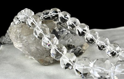 Big Natural Rock Crystal Quartz 1604 Cts Faceted Gemstone Necklace