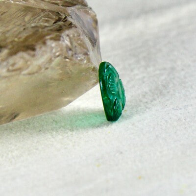 Certified Natural Zambian Emerald 3 Ct Carved Heart Loose Gemstone Ring