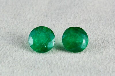 Certified Natural Zambian Emerald Round Pair 4.41 Ct Loose Gemstone Earring