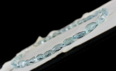 Certified Natural Aquamarine 470ct Faceted Beads Sterling Silver Necklace