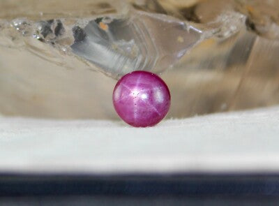 Certified Natural 6 Line Star Ruby 5.68 Ct Round Cabochon For Ring Pendant