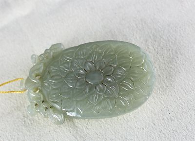 Certified Antique Green Jade 239ct Pendant Natural Diamond Ruby 22k Gold