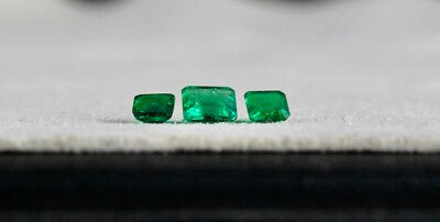 Certified Natural Emerald Octagon Cut 3 Pcs 1.28 Ct Sterling Silver Ring Pendant