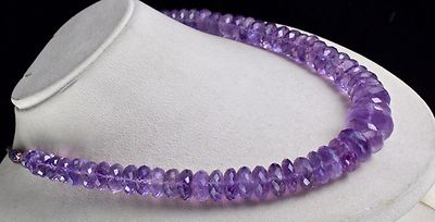 Amethyst Beads Faceted Round Necklace 1 L 805 Ct Purple Gemstone Fashion