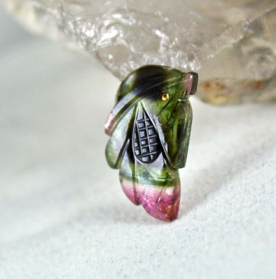 Natural Multi Tourmaline Carved 3 Pcs 28.26ct Gemstone For Designing