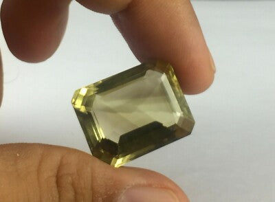 Natural Lemon Smoky Quartz Octagon 22x17mm 38.1ct Big Gemstone Pendant For Women