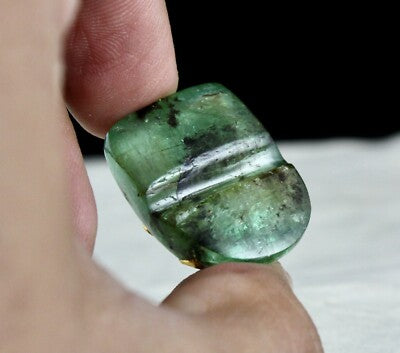 Certified Natural Emerald Cabochon 59ct Natural Diamond Ruby 22k Gold Gemstone