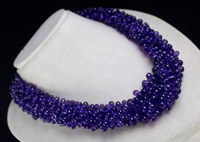 Certified Natural Amethyst 1157 Ct Teardrop Sterling Silver Party Necklace