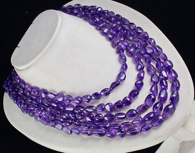 Certified Natural Purple Amethyst 1115 Ct Nugget Beads Gemstone Party Necklace