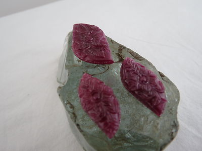 Certified 41x19 Mm African Ruby 83.50ct Carved Gemstone For Earring Pendant