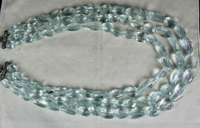 Certified Natural Untreated Aquamarine 1557ct Gem Faceted Tumble Beads Necklace