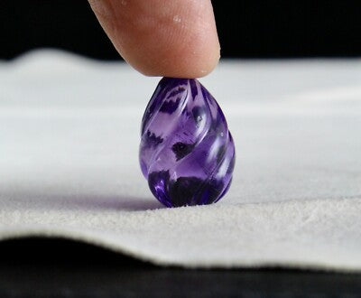 Natural Amethyst Tear Drop Pendant 21 X 14 Mm 28.05 Cts Gemstone Hanging