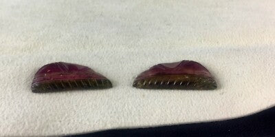 Natural Bi-color Tourmaline Leaves 11.58ct Gemstone Earrings Designing