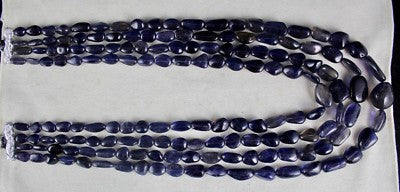 Blue Natural Iolite Cabochon 875ct Gemstone Ladies Necklace For Wedding