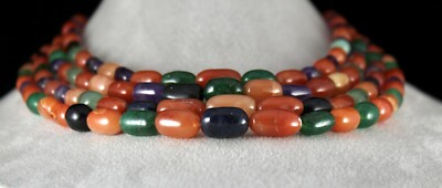 Multi Natural Semi Precious Beads Necklace Cabochon Gemstone 1048 Ct Fashion