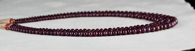 Certified Natural Ruby 410 Cts Round Beaded Necklace For Women