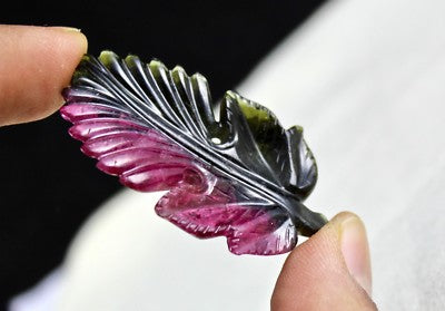 Certified Natural Multi Tourmaline Leaf 54.90ct Pendant Brooch For Designing