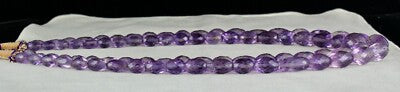 Certified Natural Amethyst 843ct Beads Oval Faceted Fashion Necklace