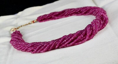 Certified Reddish Natural No Heat Burmese Ruby 547ct Gemstone Necklace