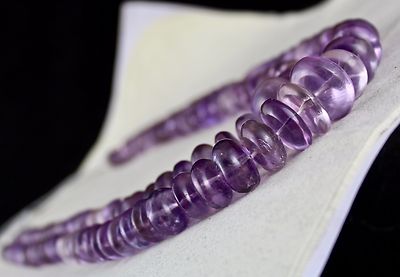 Certified Natural Amethyst Beads 1147 Ct Statement Necklace Purple Shaded