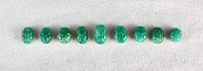 Certified Natural Emerald Oval 9 Pcs 28.07 Ct Sterling Silver Bracelet Set