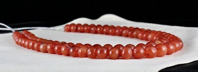 Natural Carnelian 862 Ct Beads Round Gemstone Necklace 2 Line Important