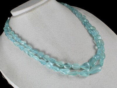 Certified Natural Blue Aquamarine 389ct Gemstone Fashion Necklace For Women