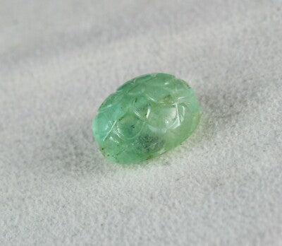 Certified Natural Colombian Emerald Carved Oval 27.81 Ct Gemstone Ring Pendant