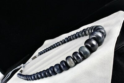 Dyed Sapphire Corundum 2078ct Round Beads Necklace Big Gemstone 1 Line