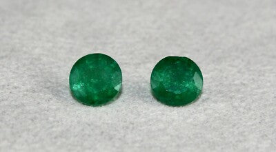 Certified Natural Zambian Emerald Round Pair 4.41 Ct Loose Gemstone Earring