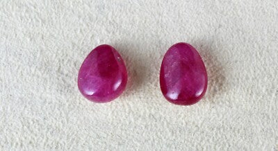 Certified Burmese Ruby Cabochon 18.18ct Gemstone Pair Earring Sterling Silver