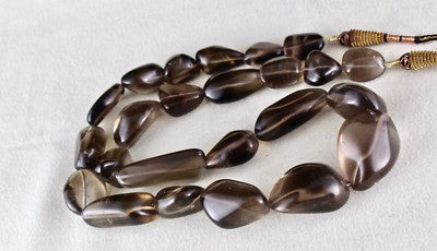 Natural Smoky Quartz Beads 768 Carats Tumble Gemstone Fashion Necklace