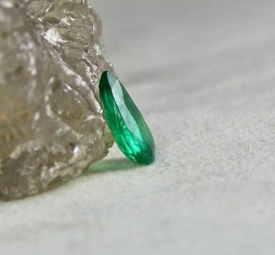Certified Zambia Natural Emerald 12x7mm 2.42ct Ring Pendant Sterling Silver