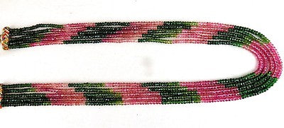 Certified Natural Multi Tourmaline Beads Faceted Round 5mm 186ct Necklace
