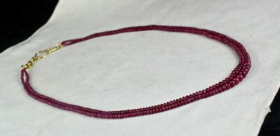 Natural Untreated Ruby Beads Round 120ct 2 Line Gemstone Ladies Necklace
