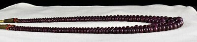 Certified Natural Unheated Ruby 451ct Beads 3 Line Precious Necklace For Women