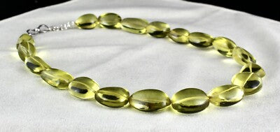 Certified Natural Green Gold Lemon Quartz Necklace 26mm 712 Carats For Women