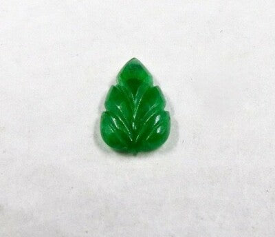 11x8 Mm Natural Zambian Emerald Carved Leaf Gem 1.67 Ct For Designing