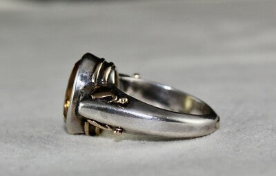 Natural Yellow Citrine 10ct Oval Natural Diamond 18k Gold Sterling Silver Ring